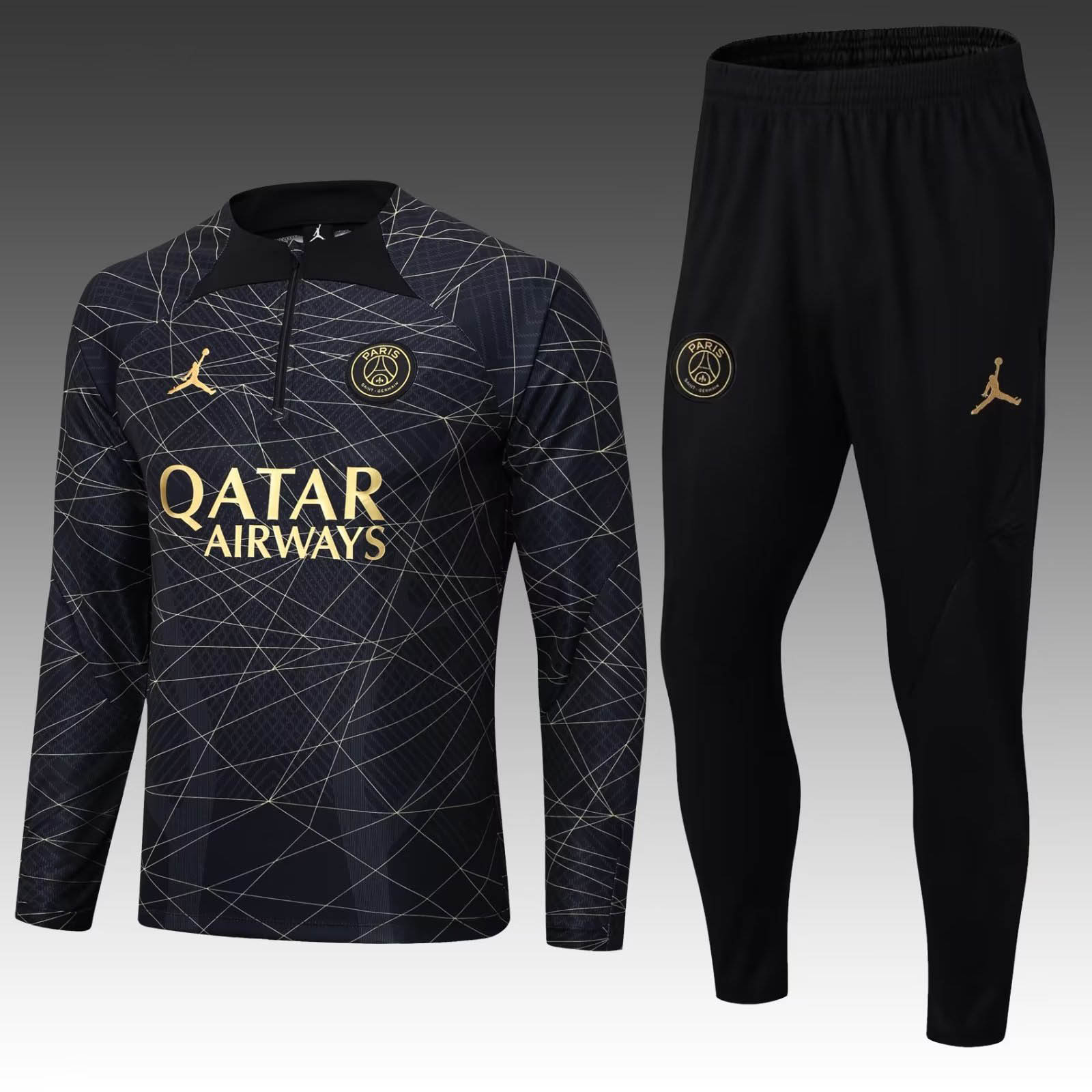 22-23 PSG Black Gold Training Jersey Player Version