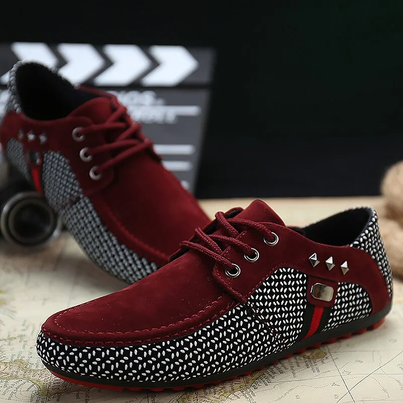 Men's shoes Casual shoes men leather Rivet Fashion Brand Mans footwear Sturdy Sole Nonslip  Autumn summer