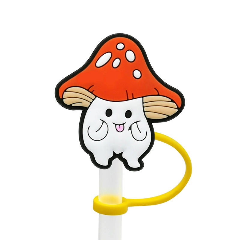 10 Pieces Cute Cartoon Silica Gel Straw Decorative Cap 1 Piece