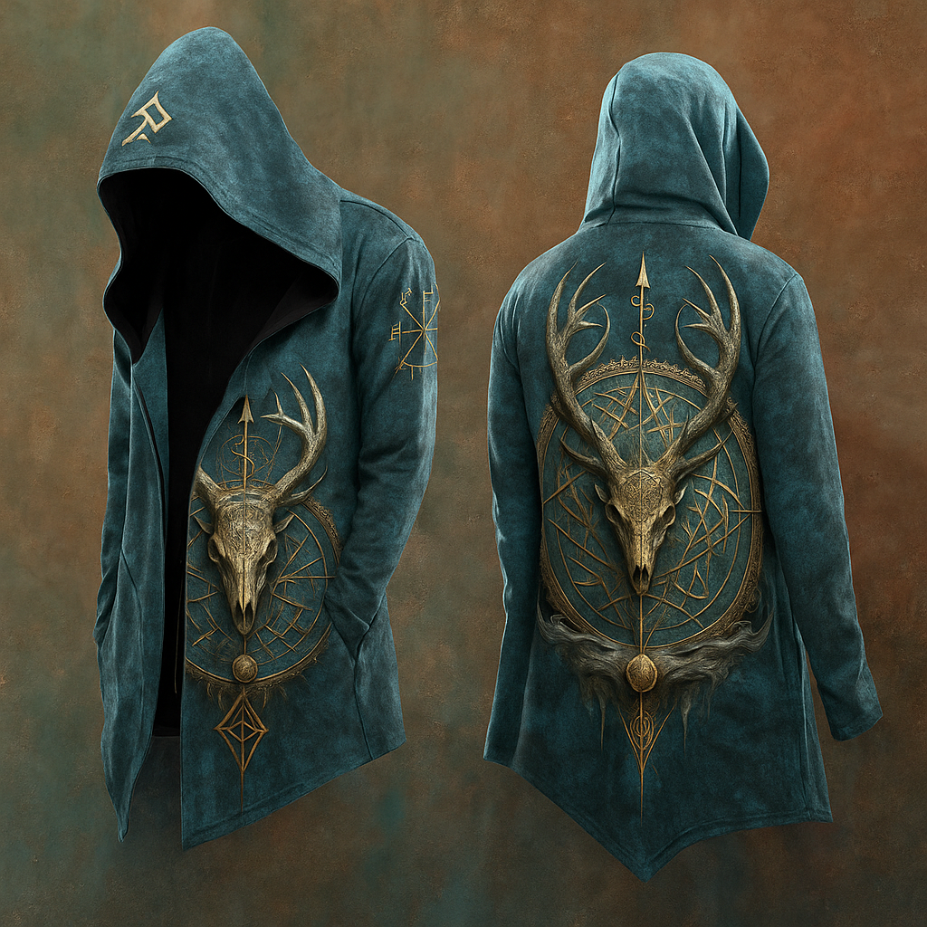 Men's Viking Mythology Duneyrr Odin's Wrath Totem Hooded Jacket / Rvogue / Rvogue