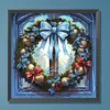 Diamond Painting -DIY Round Drill Xmas Wreath Stained Glass