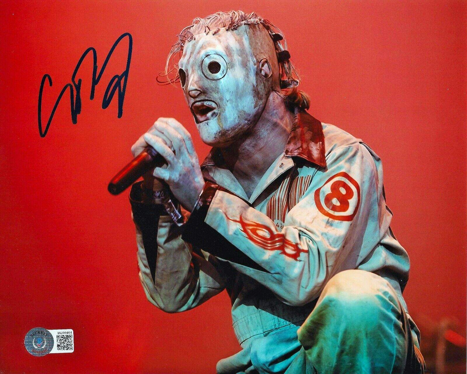 COREY TAYLOR SIGNED SLIPKNOT 8x10 Photo Poster painting 4 BECKETT COA STONE SOUR BAND MASK CMFT