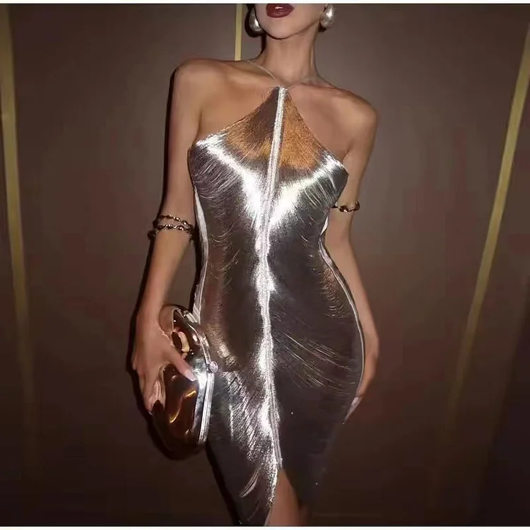 Sexy Glossy Mini Dress