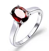  Natural Garnet Oval Solitaire Ring