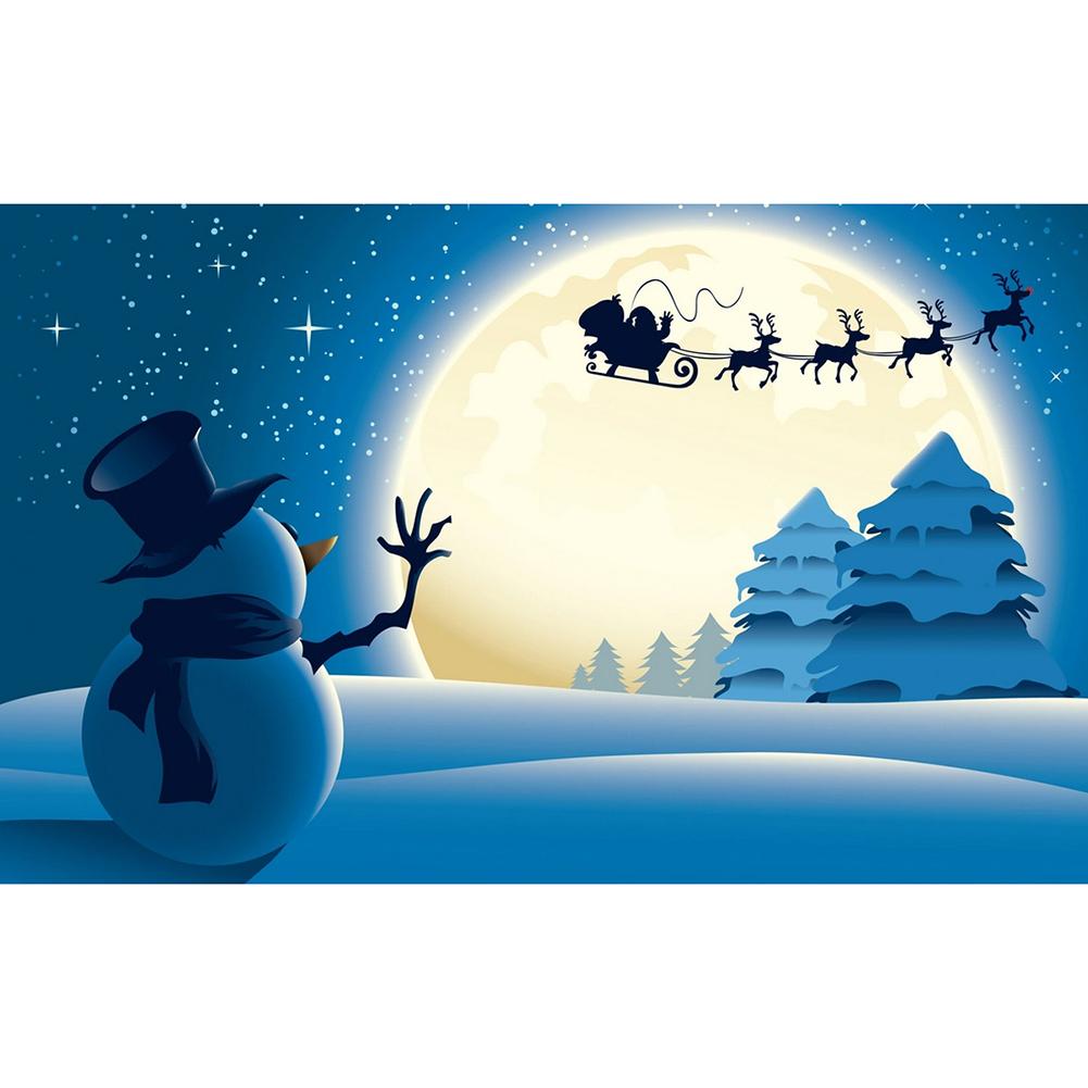 

40x30cm Round Drill Diamond Painting-Snowman, 501 Original