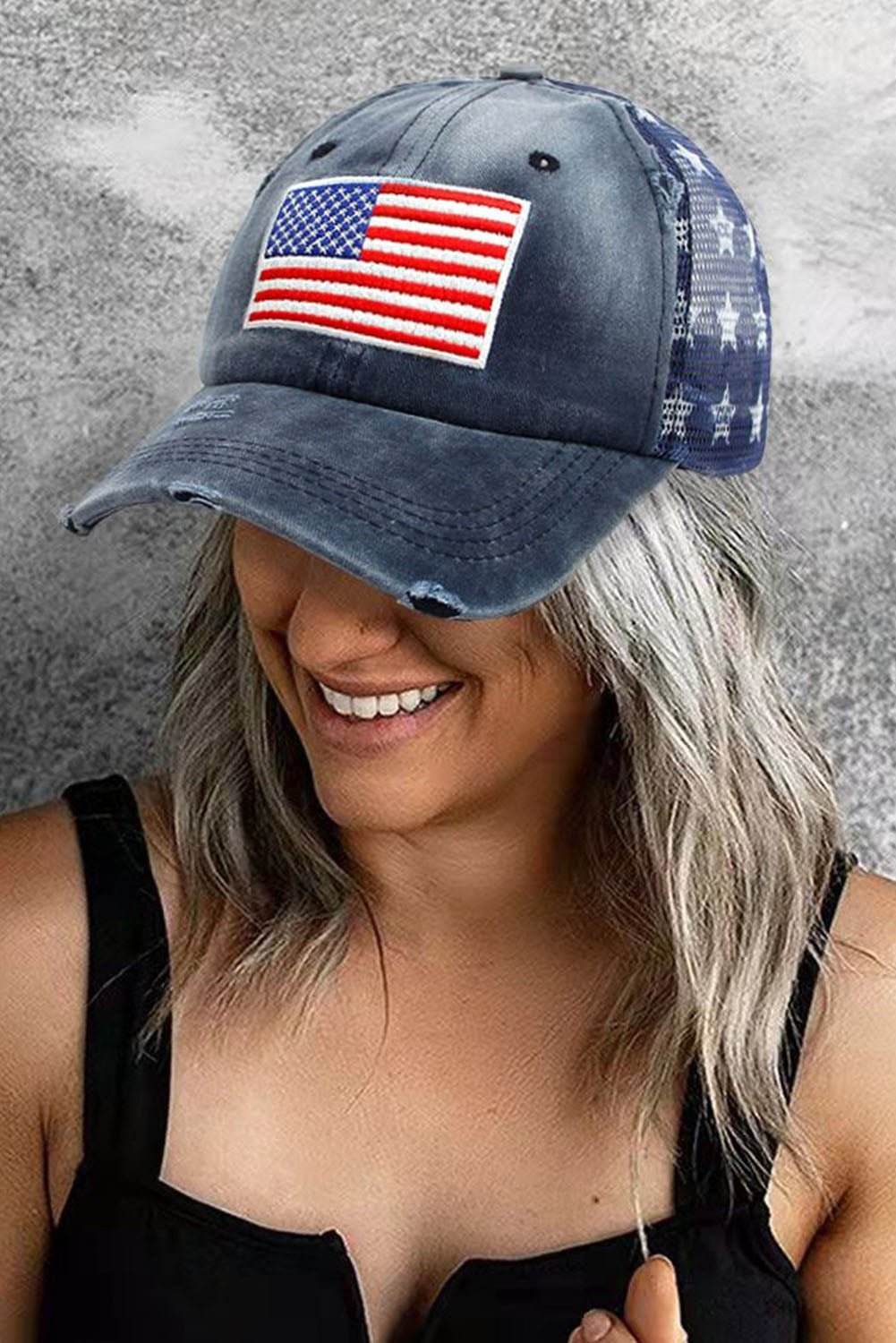 American Flag Peaked Cap