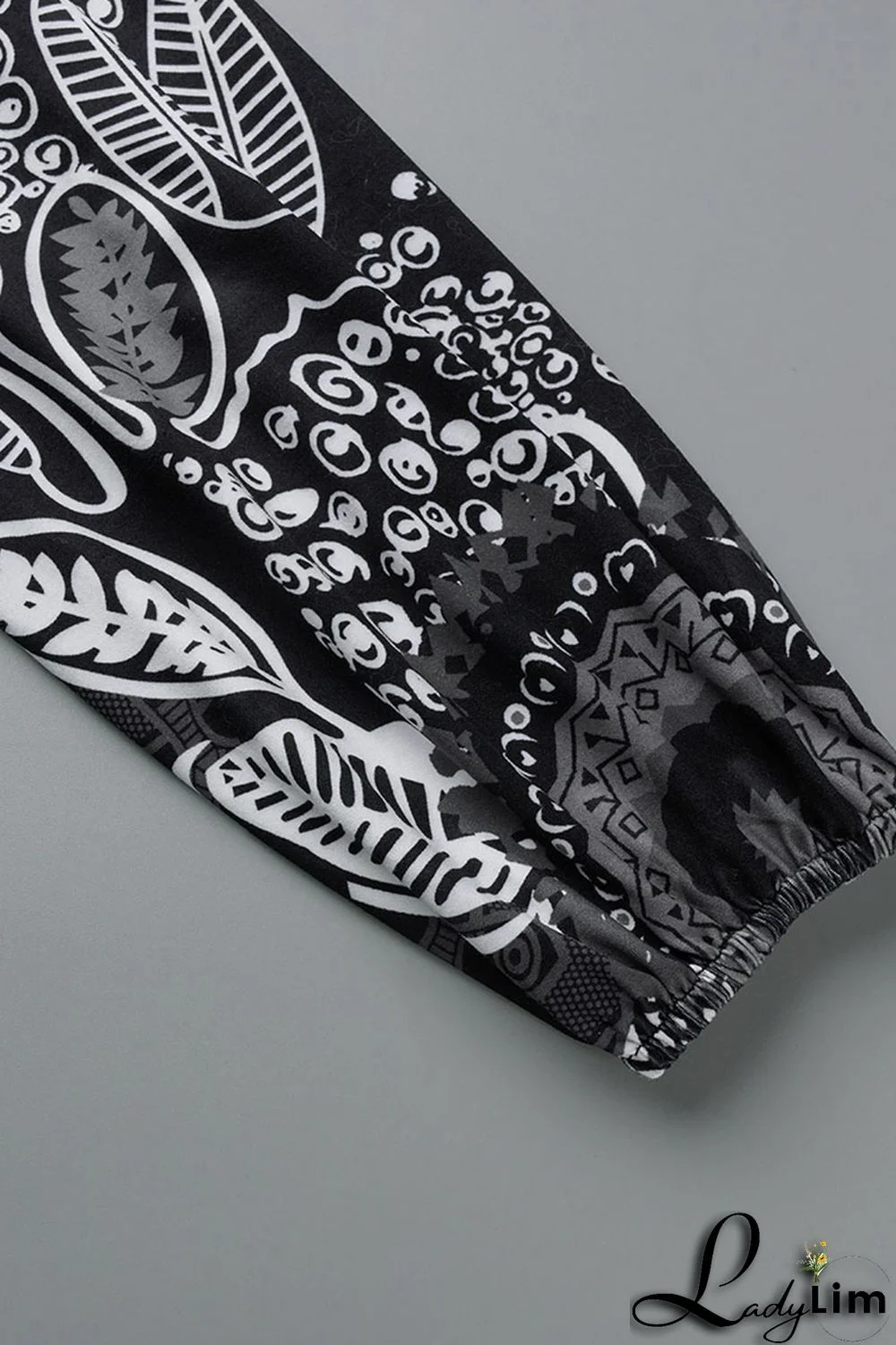 Black Fashion Casual Print Patchwork O Neck Straight Plus Size Dresses