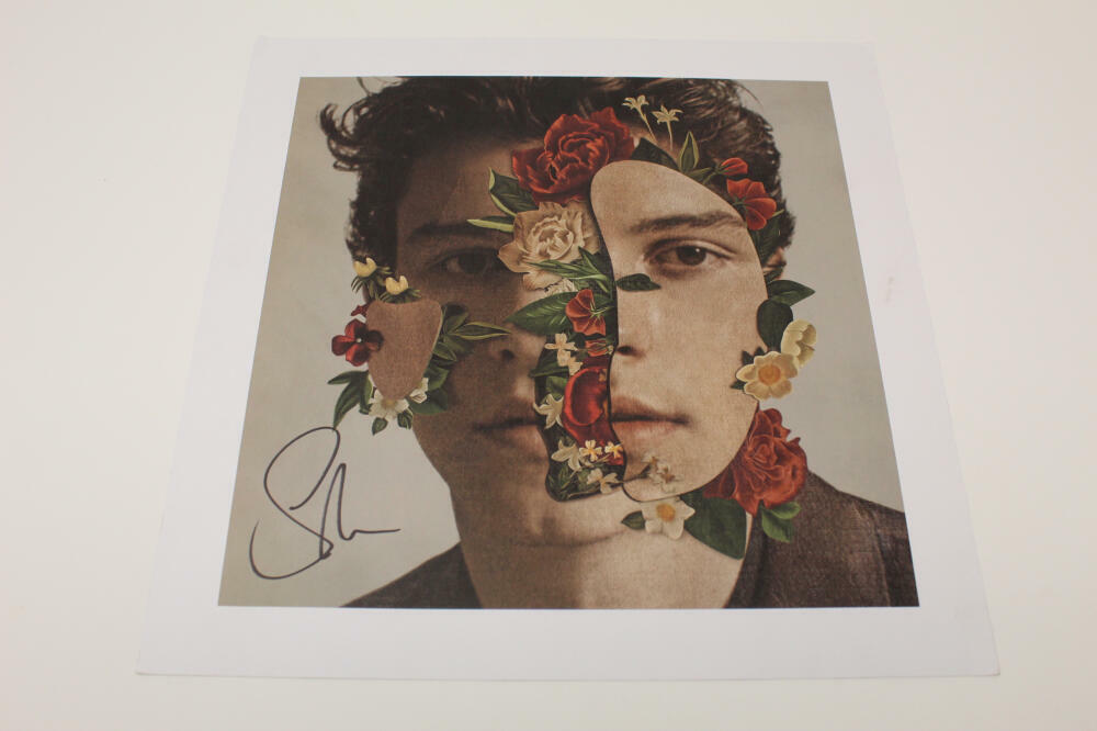 SHAWN MENDES SIGNED AUTOGRAPH 12X12 LITHO LITHOGRAPH POSTER - STITCHES SINGER