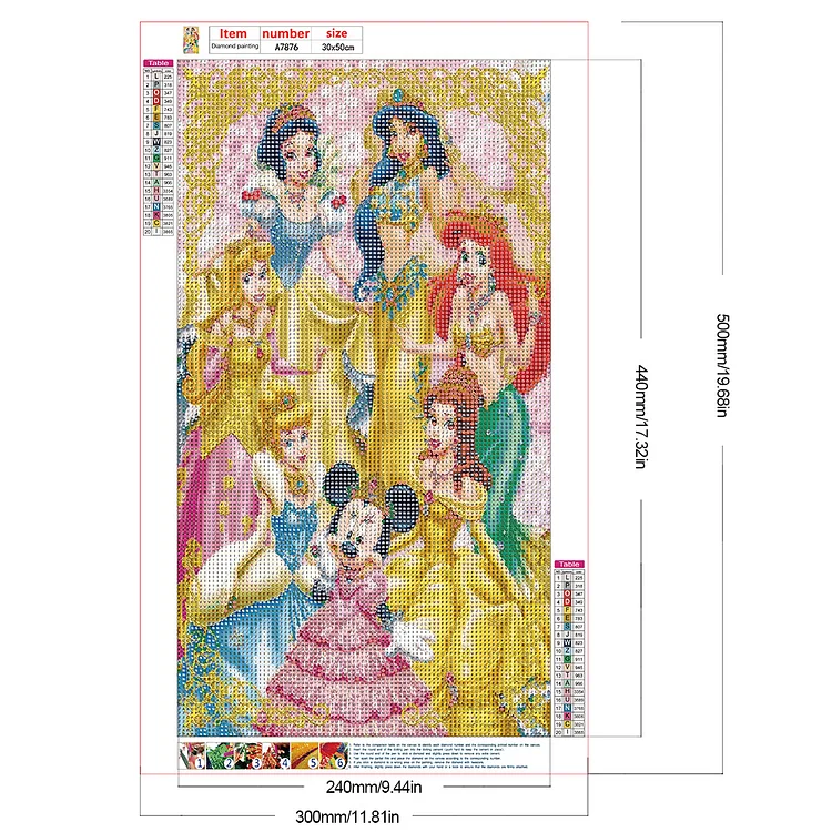 The Three Princessdisney Princess Diamond Painting - Round Resin  Embroidery Kit For Home Decor