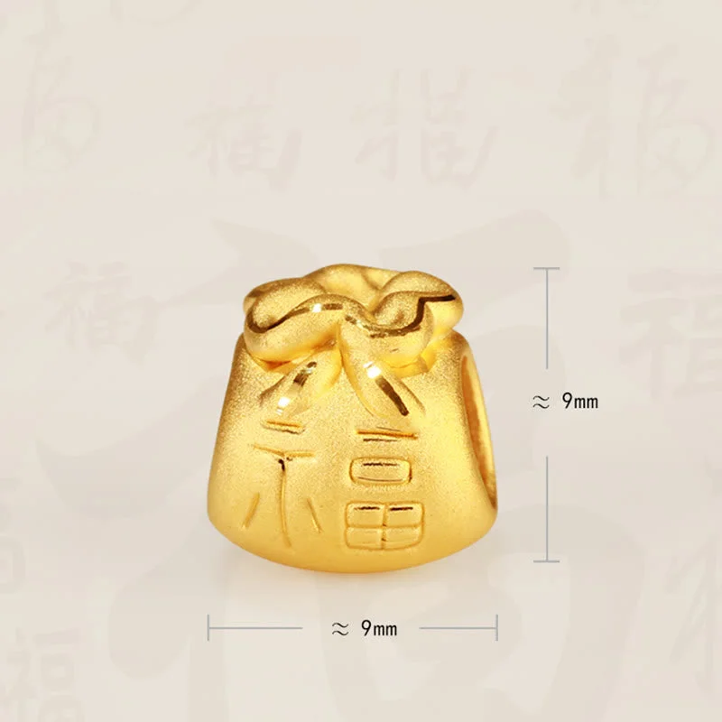 999 Gold Lucky Money Bag Fu Character Protection Handmade Eight Thread Peace Knot Bracelet