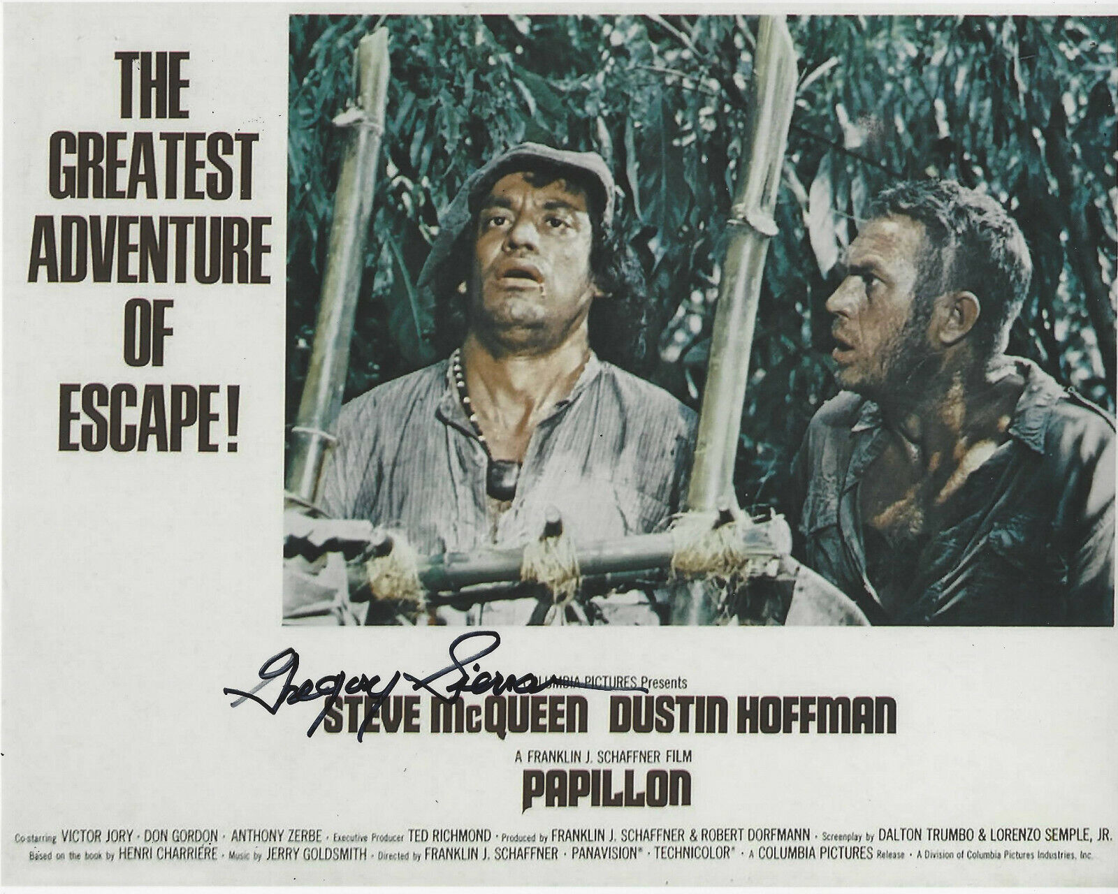 GREGORY SIERRA SIGNED AUTHENTIC 'PAPILLON' 8x10 MOVIE Photo Poster painting w/COA ACTOR