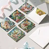 6PCS Diamond Painting Girl Greeting Cards Postcards with Envelopes