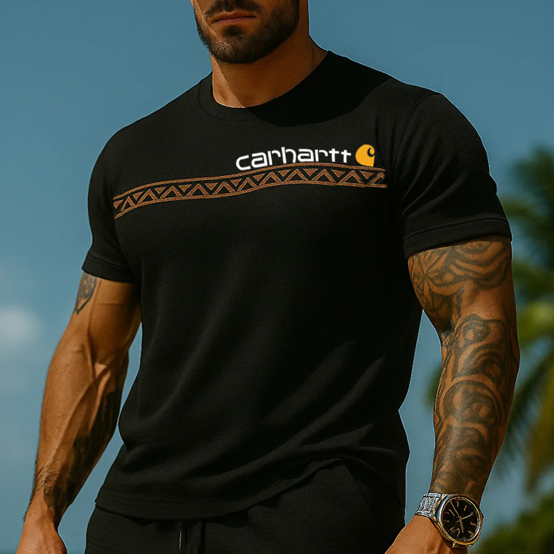 Men's Casual Aztec Print T Shirt