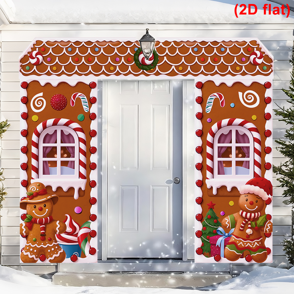 Tegooe 3-Piece Gingerbread House Christmas Door Banner Set
