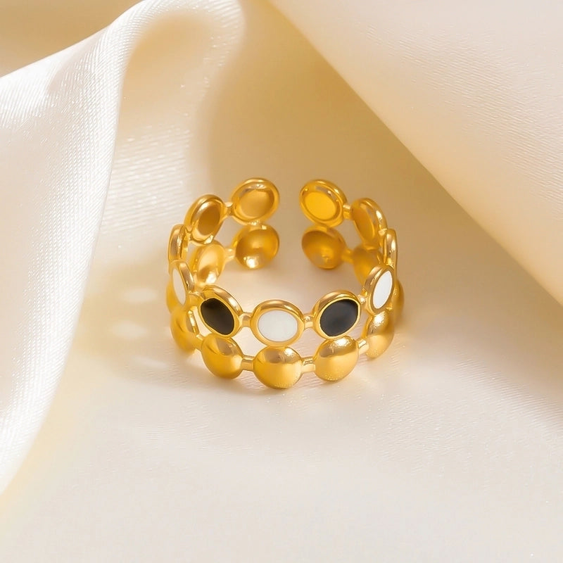 Casual Vacation Classic Style Color Block 304 Stainless Steel Rings