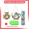 2Pcs Owl DIY Diamond Painting Ornament with Clock Function Home Craft Decor Art