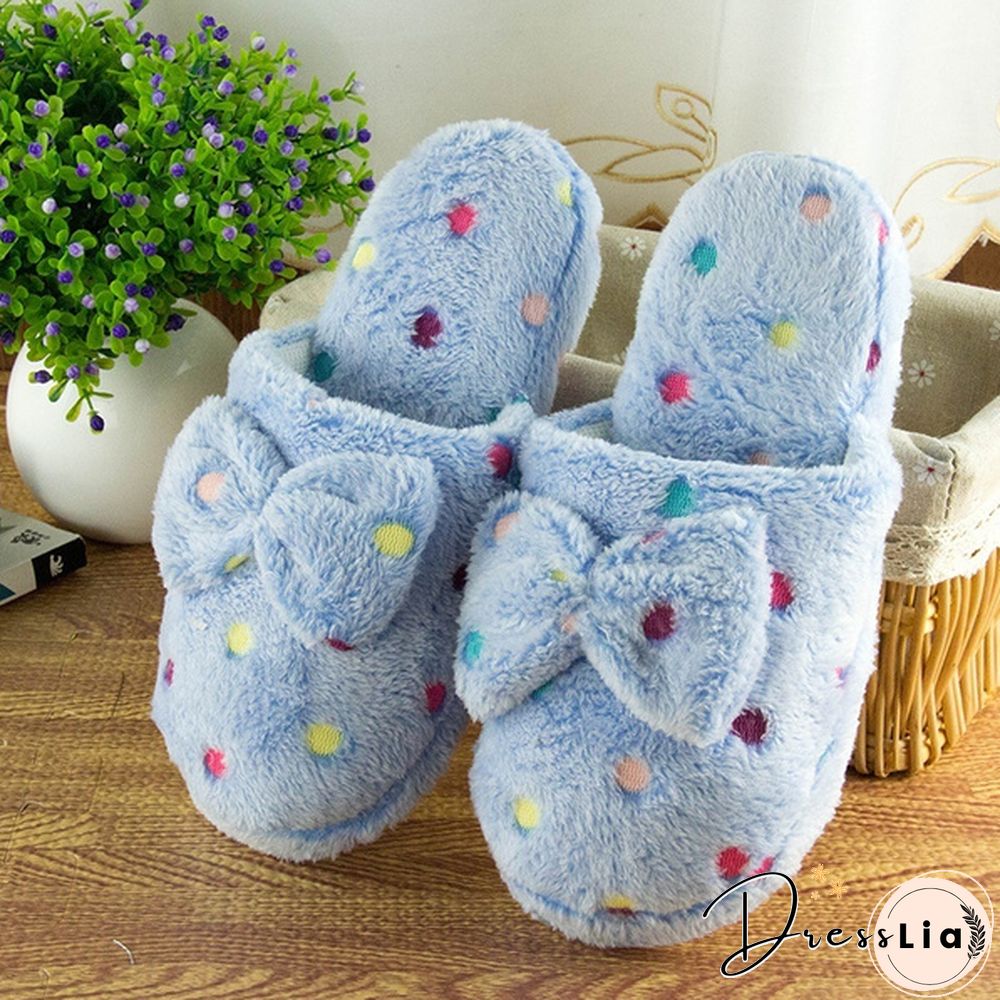 Women Cute Warm Soft Plush Slipper Ladies Home Non-Slip Slippers Indoor Shoes