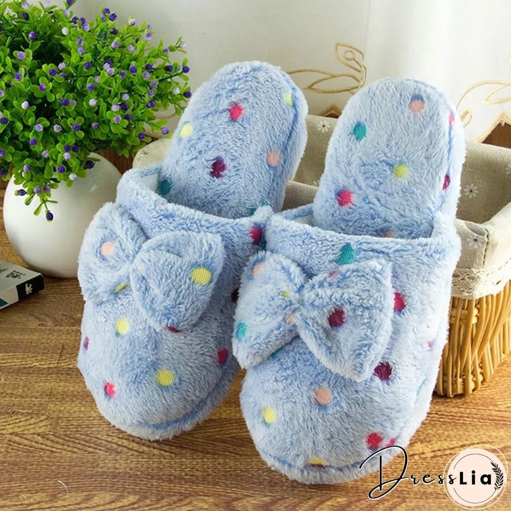Women Cute Warm Soft Plush Slipper Ladies Home Non-Slip Slippers Indoor Shoes