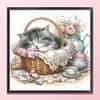 Sleeping Cat-11CT Stamped Cross Stitch 40*40cm/15.75*15.75in