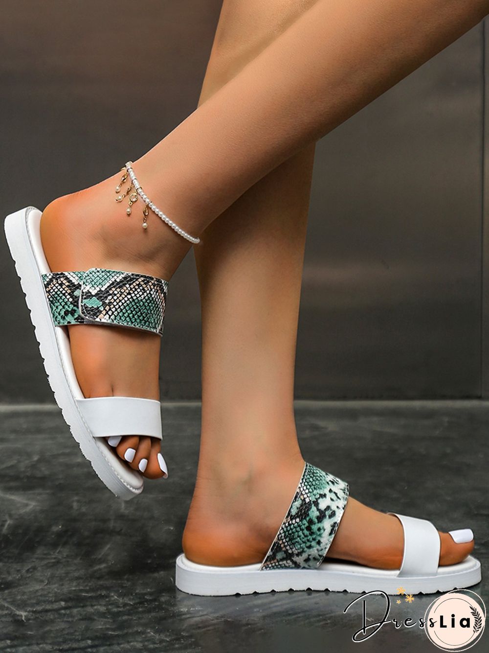 Leopard Print Snake Print Zebra Print Cow Print Strap Casual Slippers