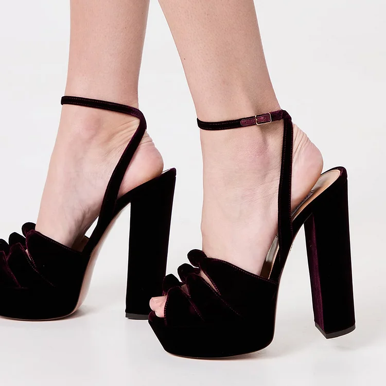 Buy Liddel Black Platform Heel Sandals | Sandals | Rag & Co United States
