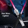 Lightsaber red flame flamethrower, 360° use metal outdoor windproof turbine torch jet lighter