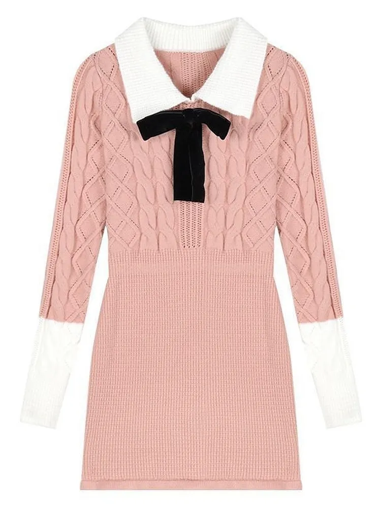 Knit Mini Dress for Women Spring Summer Casual Wear