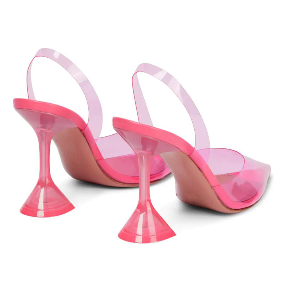95mm Begum Crystal Slingback Party Wedding Women's Pumps Transparent-vocosishoes