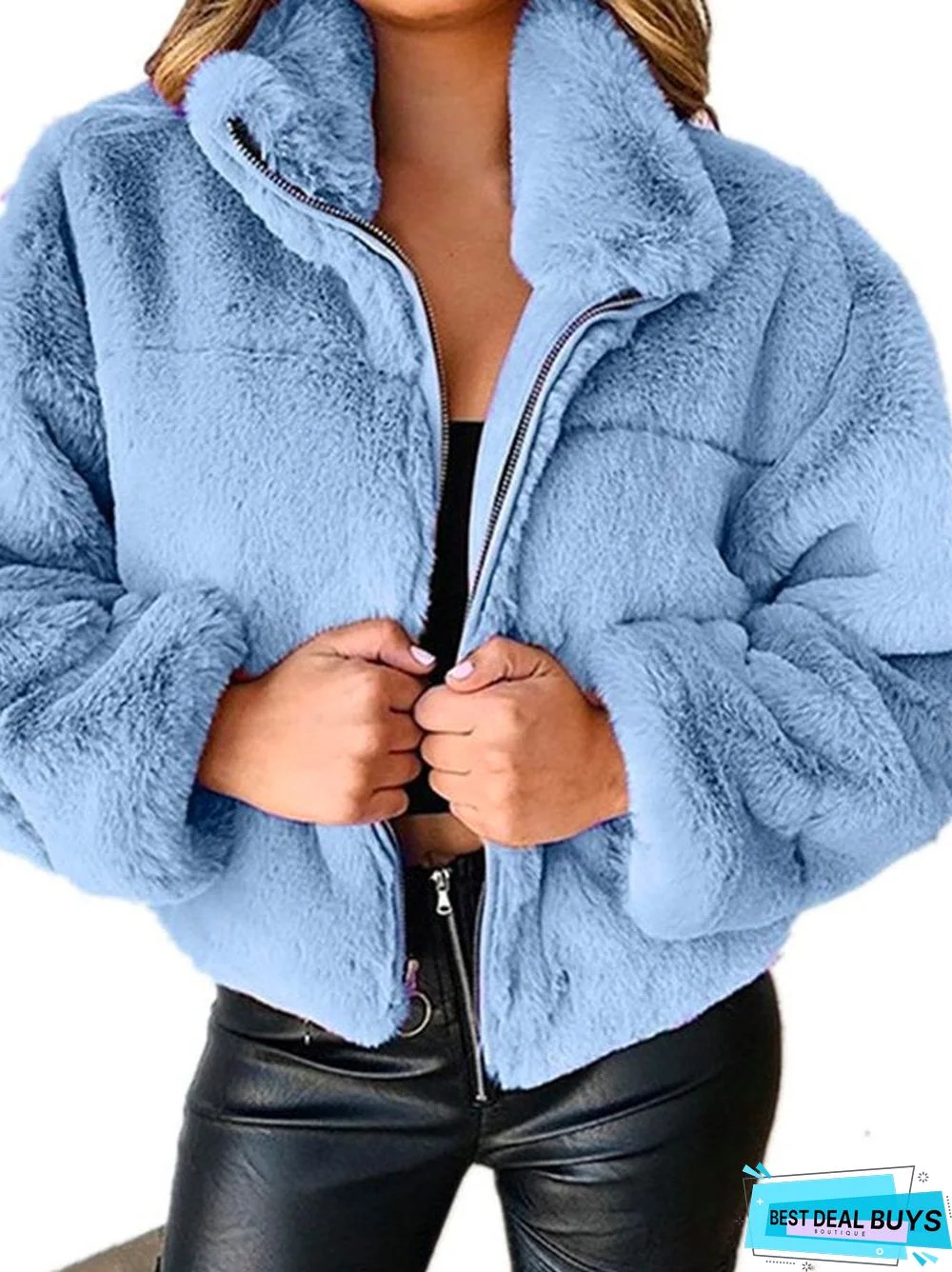 Zipper Cardigan Plush Warm Jacket