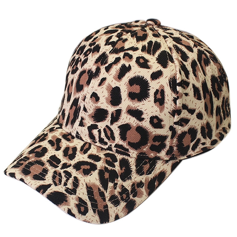 Curved Eaves Baseball Cap Women’s Leopard Print Dome Cap Printed Spring And Summer Men’s And Women’s Sunshade Sunscreen Hat Trendy
