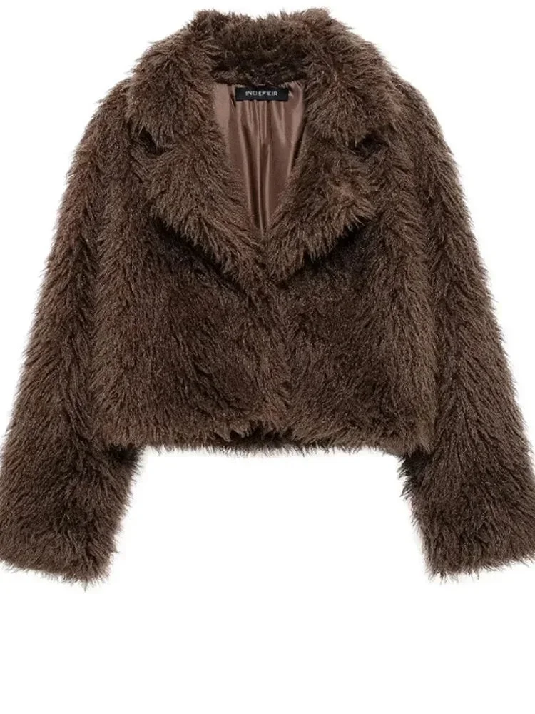 Toloer Faux Fuzzy Fur Crop Coat-Outfit Ideas
