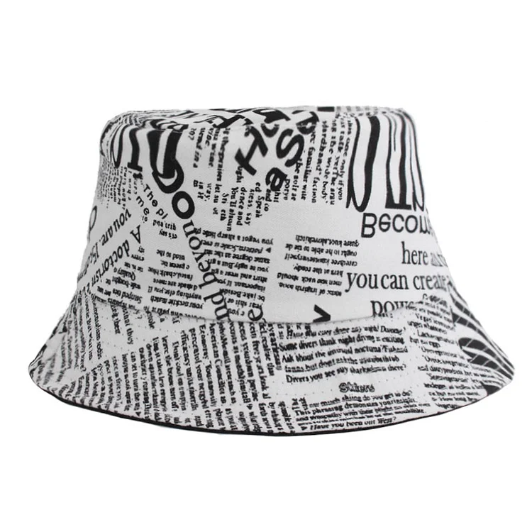 Hip Hop Newspaper Graffiti Outdoor Bucket Hats at Hiphopee