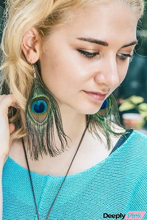 Peacock Feather Earring