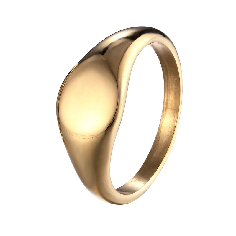 1 Piece Retro Letter Titanium Steel Printing Rings