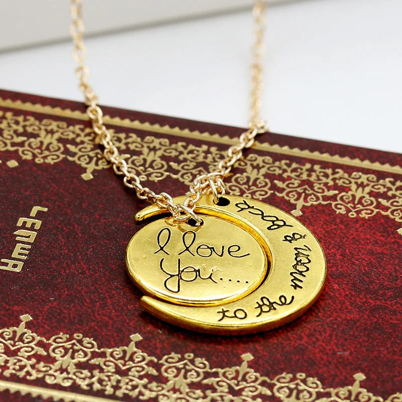 I Love You To The Moon And Back Alloy Fashion Necklace