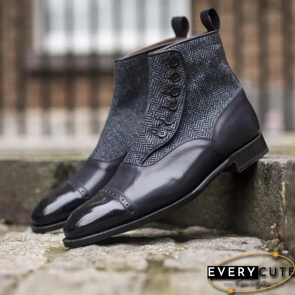 Handmade Elegant Vintage Chelsea Button Boots