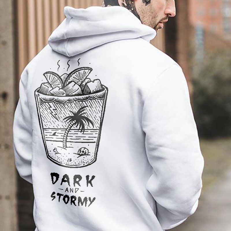 Dark And Storm Skull On The Beach Printed Men's Hoodie - Krazyskull