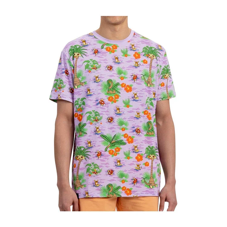 Pokémon Tropical Summer Surf Blossoms Relaxed Fit Crew Neck T-Shirt - Adult