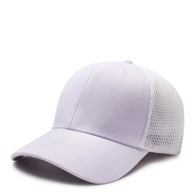 Logo customized plain mesh trucker cap full close blank cap women leisure sun hat men's fitted baseball caps 56cm 58cm