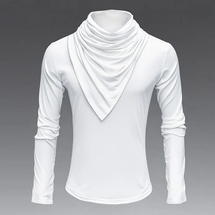 Okaywear Solid Cowl Neck Long Sleeve Top 