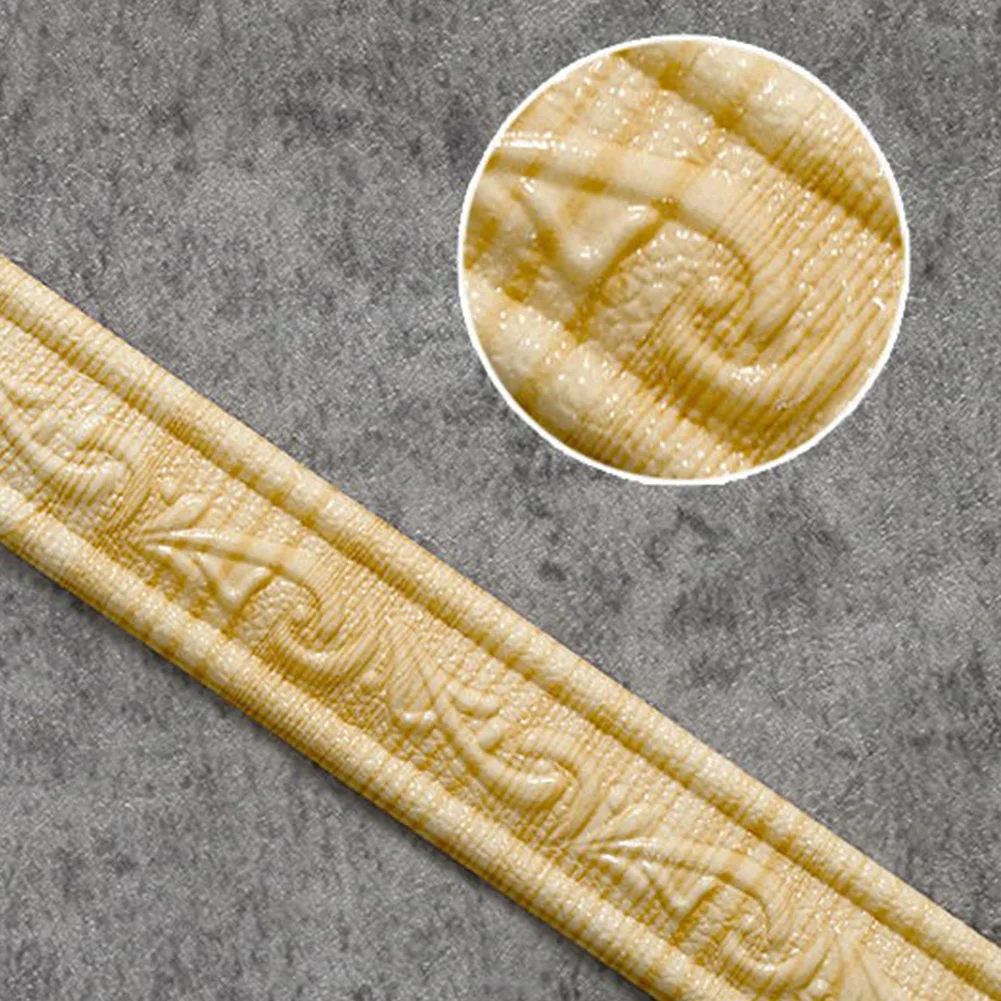 3D Foam Self-adhesive Waist Corner Line DIY Wall Edge Strip Skirt (Wood)
