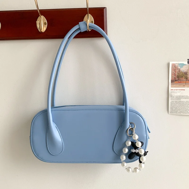 Mongw Mongw Summer Korean Simple Minority Handbag Bag Women's Versatile Advanced Sense Personalized Commuting Baguette Shoulder Bag