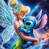 Tinker Bell Stitch Disney-Full Round Diamond Painting 30*30cm