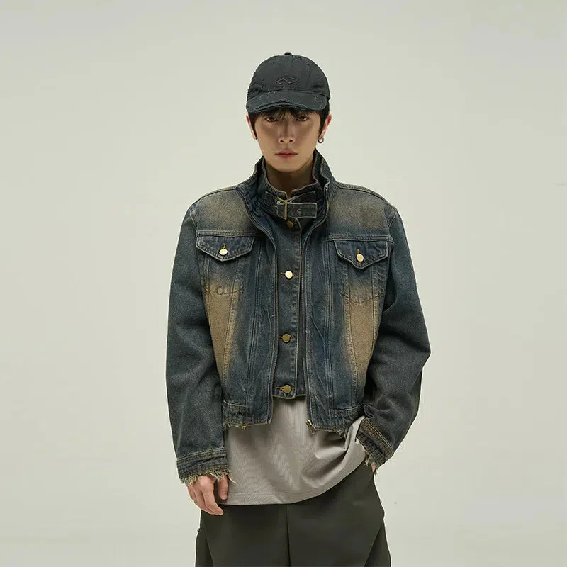 Aonga Motorcycle Cropped Denim Jackets