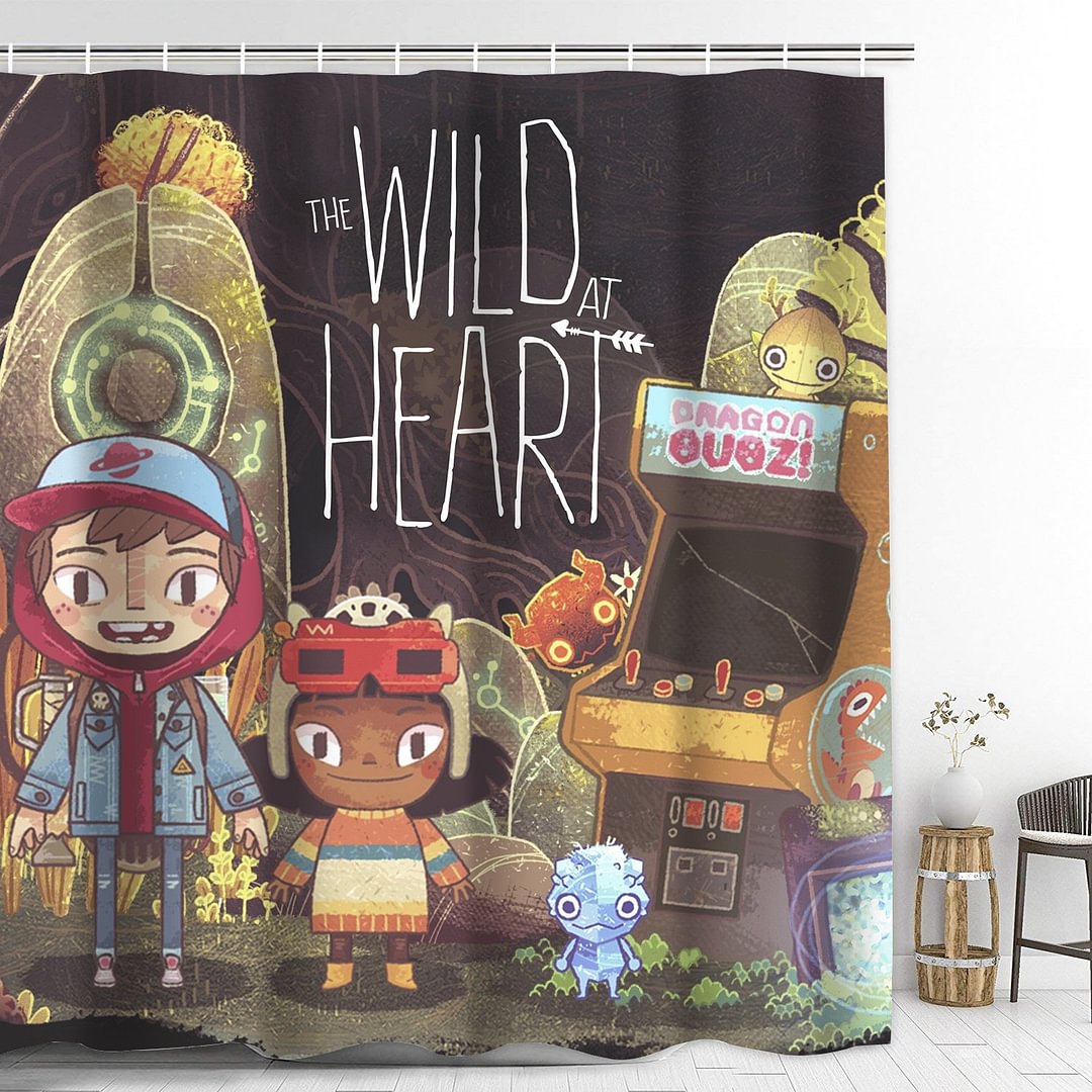 The Wild at Heart Bathroom Shower Curtain with Hooks Thicken Waterproof Home Decoration