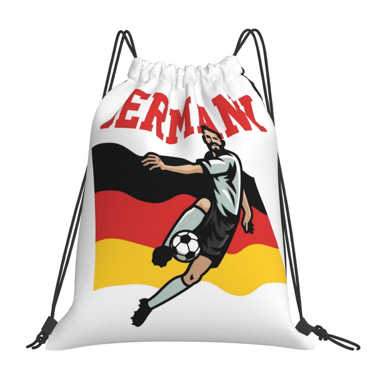 Germany Soccer Player Unisex Drawstring Backpack Bag Travel Sackpack