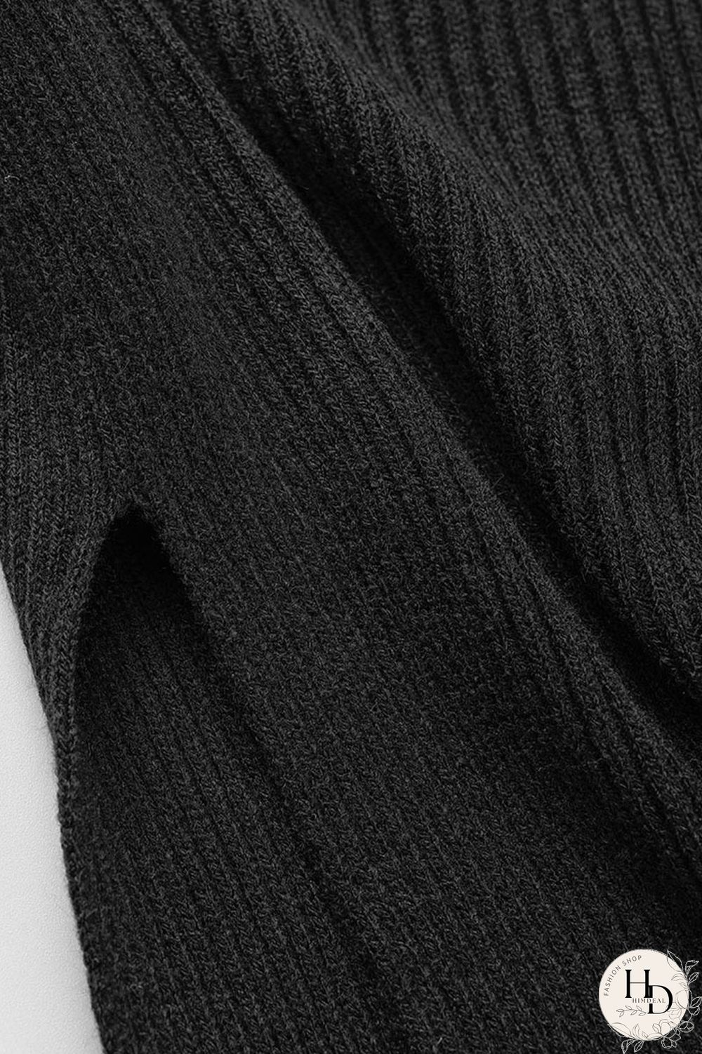 Red Street Solid Patchwork Slit Asymmetrical Turtleneck Tops