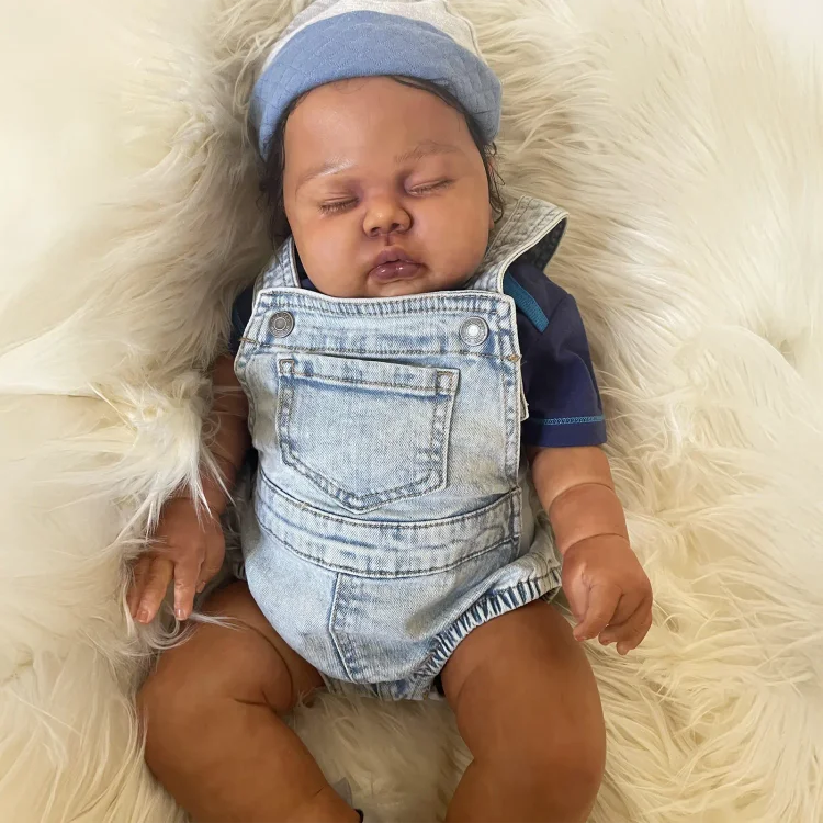 20" Handmade Lifelike Reborn African American Newborn Baby Sleeping Girl Cetilaca：Realistic Reborn Baby Dolls By Rsgdolls®