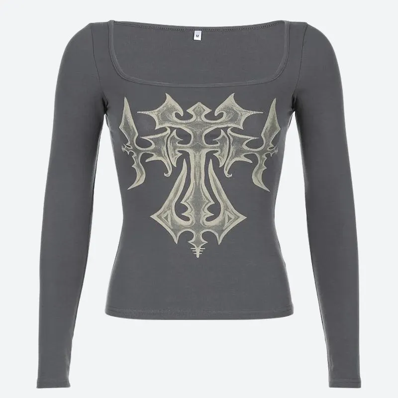 Brownm Cross Bleached Top