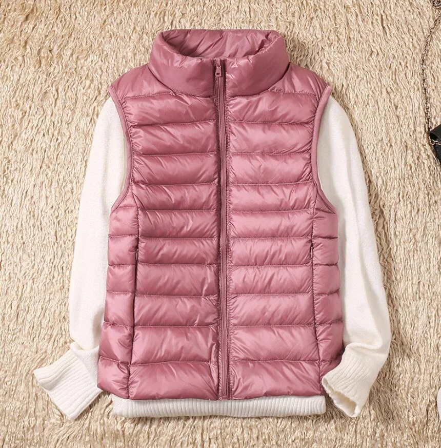 Ultra Light White Duck Down Women Vest short Jacket Autumn winter New Sleeveless Slim Portable Down Vest Coat Female Waistcoat